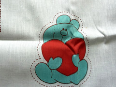 1980s Strawberry Shortcake Fabric Panel Spring Mills Heart w Strawberry’s Pets