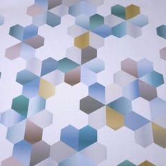 Hexagon Multicolor Upholstery PVC Vinyl Fabric 53″ By Yard Waterproof Cloth