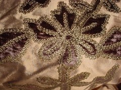 15-5/8Y Brunschwig Et Fils Embroidered Velvet Silk Crewel Upholstery Fabric