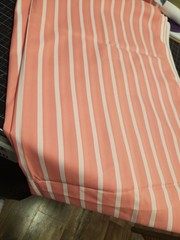 Peach White Striped Lightweight Sheer Fabric Clothing Draping Ect By 1/2 Yard