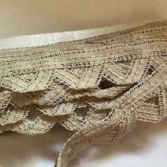 Vintage lace ecru color scalloped loop design. Single piece, 142”. New.
