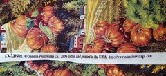 Vintage Cranston Fall Harvest Pumpkin Scenic Country Cotton Fabric 1+ Yards