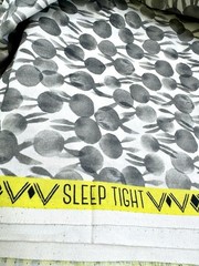 2yds Sleep Tight Sarah Watts Cotton+Steel Gray Dots W/ears. New OOP