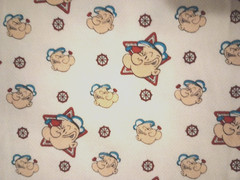 popeye sailor man fun fabric flannel 13 x 11 inch