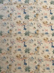 Vintage Unbranded Babies with Toys Themed Cotton Fabric Nursery 43” By The Yard