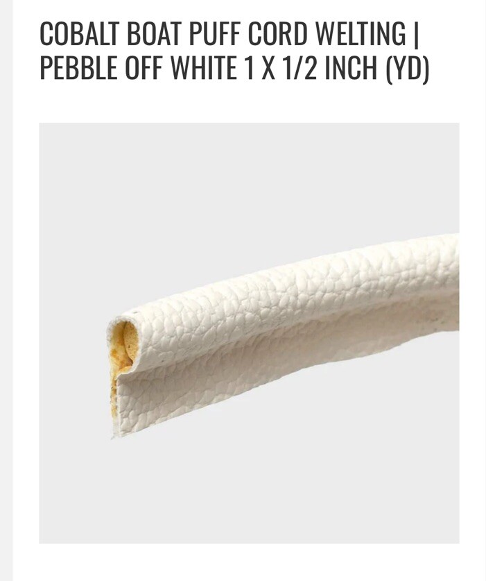Cobalt Boat Puff Cord Welting Pebble Off White 1 x 1/2 Inch Qty Is Each Yard
