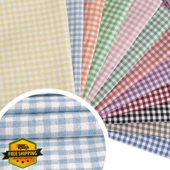 HHZZMIAO 57”W x 108”L Gingham Poly-Cotton Fabric Cut By The Yard, Checkered P…