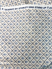 Stanley King Studio Upholstery Fabric Blue Flowers Cottage Classic 1 1/4 Yd