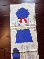 vintage cut-and-sew fabric panel plush “Sailor Boy” doll 16 Inches Tall
