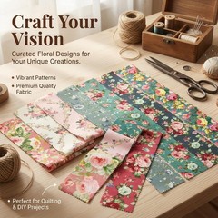 42 Pcs Jelly Roll Fabric Strips Quilting 2.6 Inch Precut Cotton Bundles Floral