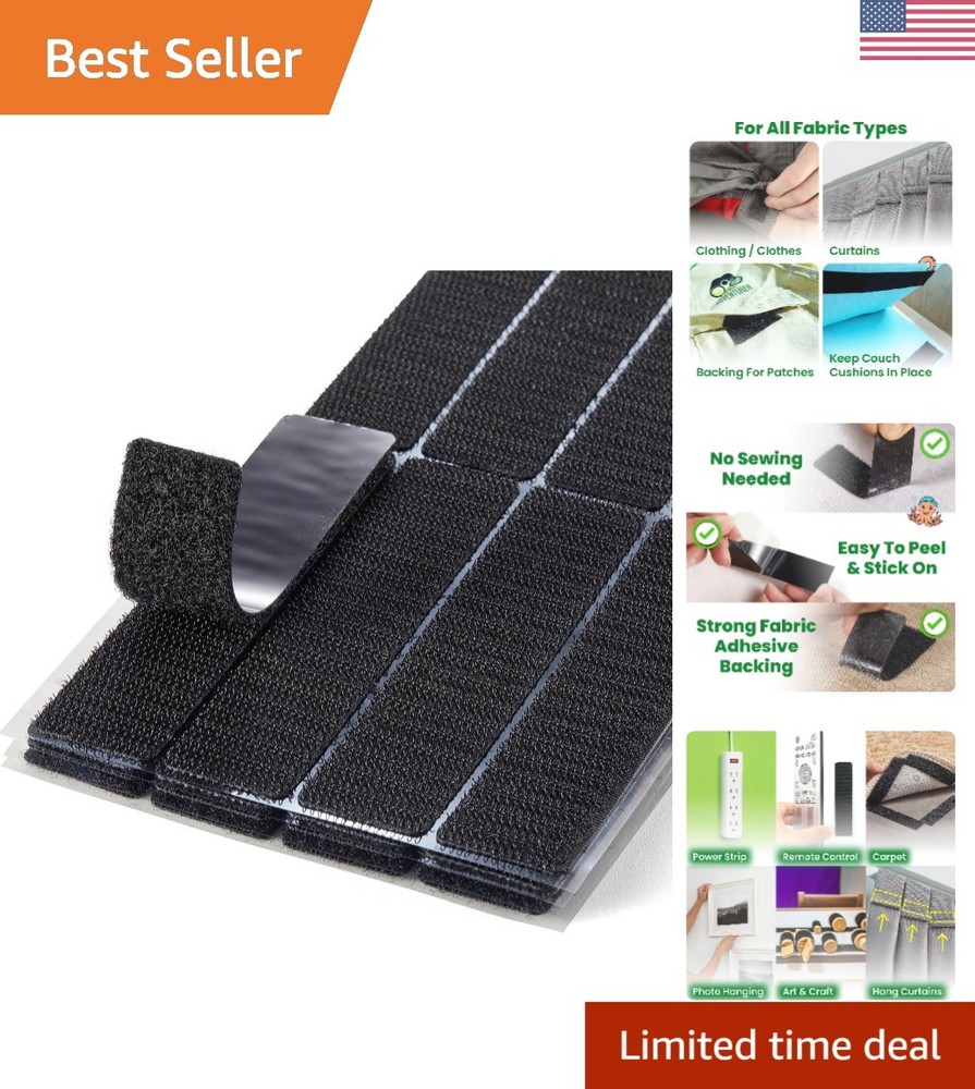 Double-Sided Adhesive Strips for Fabric – 1×4 Inch, 16 Sets, No Sewing Required