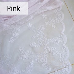 1M Embroidery Lace Mesh Fabric Tulle for Bridal Wedding Dress Curtain Tablecloth