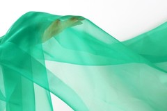 Green Crystal Organza Fabric by the Yard, Sheer Organza for Dresses and Decor
