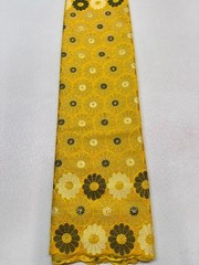 Yellow Swiss Voile Lace| Floral Lace Embroidery| Sold by 5 Yards.