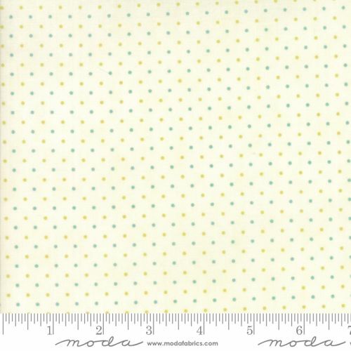 Essentially Yours Small Dots By Moda – # 8654-139 Natural/Aqua Dots