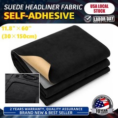 Suede Headliner Flame Retardant Fabric for Car Roof Replacement Black 11.8″×60″