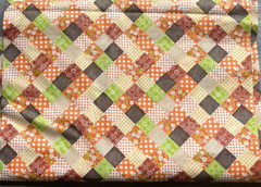 VTG 1970s Cotton Fabric Faux Patchwork Remnant Crafts Quilts Clothes 204″ x 38″