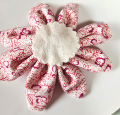 Hand-Crafted Jeweled Fabric Flower – 4.5″