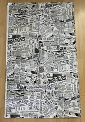 Newspaper Print Cotton Fabric, Ads, Crossword, For Sale, Junk Journal Ephemera