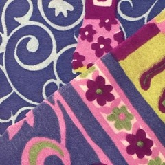 Vtg Novelty Border Print Fabric Spanish Caribbean Tropics Scene 4yds x 46in
