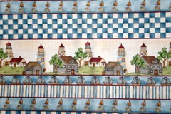 CHECKED PAST STRIPES OF HOMES FROM SSI- 100% COTTON FABRIC
