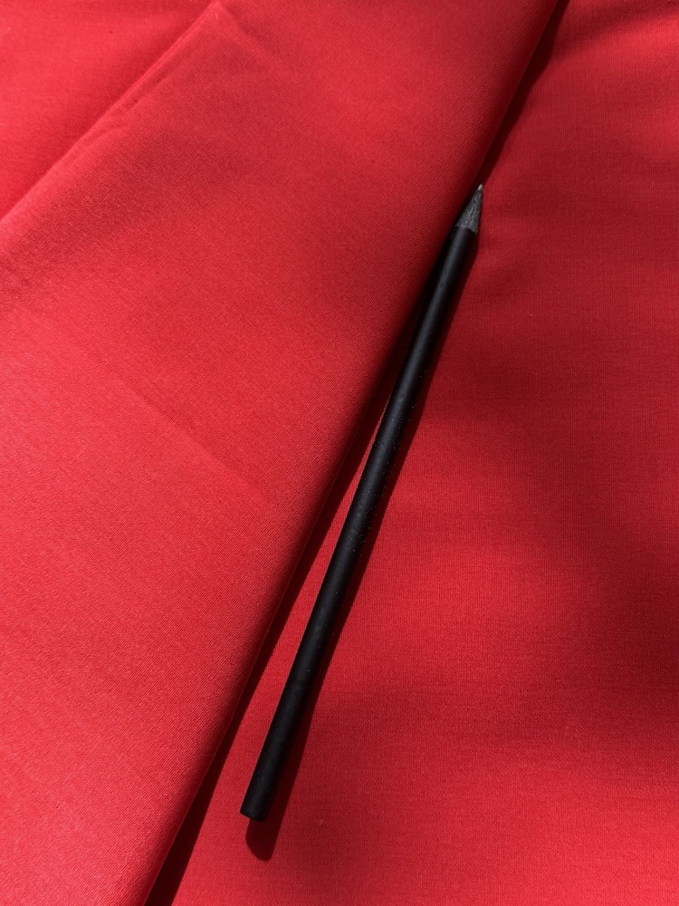 Italian bright Red Scarlet Cotton. Gorgeous Vibrant Large Piece