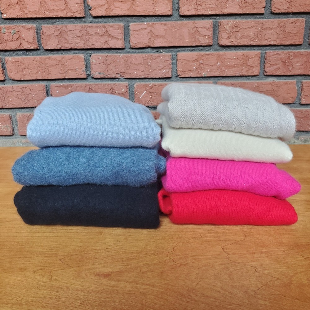 Flawed 100% Cashmere Sweater Lot 7 Crafting Bundle Scrap Cutter 2lb 14.9oz
