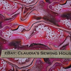 19″ Fusion II Ocllo Mason Quilting Treasures Red Pink Abstract Blender Print