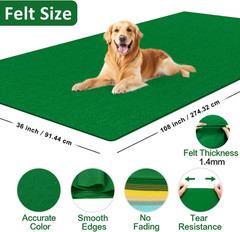Emerald Green Large Felt Fabric 108″ X 36 “, 1.4 Mm Thick Soft Felt