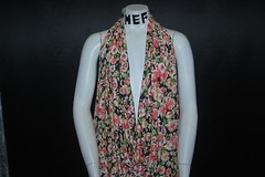 Rayon Stretch Jersey Knit Fabric Beautiful Floral allover Coral green black