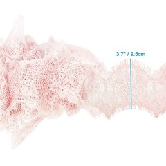 24 Yards Eyelash Lace Trim 3.7″ Wide Vintage Floral Lace Fabric 8 Colors for Sew