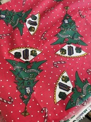 Christmas Tree Fabric Nursing Medical Decorations Red Green 60 x 108
