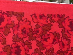 Vintage Wool/Wool Blend Fabric 3 Yards, 60″W Red Print