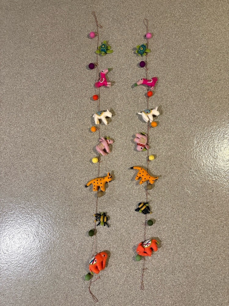 Felted Wool Fabric Animals On String,s, Cost Plus World Market, Endangered