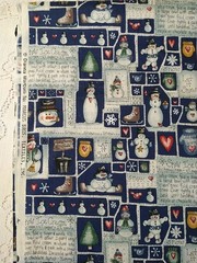 Snow Ice Cream Recipe Snowman Dianna Marcum Marcus Bros BTHY Blue Cotton Fabric