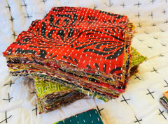 Boho Vintage kantha Scraps bundles Kantha Grab Bag Kantha Snippets Scraps crafts
