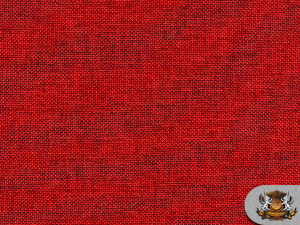 Polyester Vintage Linen Look CRIMSON RED Fabric / 60″ W / Sold by the yard