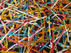 FABRIC COTTON BERNATEX Scraps Vibrant Colors Geomatric Kanvas 1yd 44″