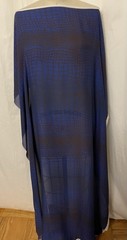 100% Silk Double Georgette Cobalt Blue Brown Gator Fabric 1 Yard 10″ Long 54″ W