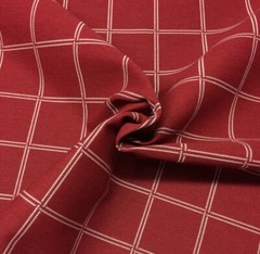 BALLARD DESIGNS WINDSOR CRIMSON RED SUNBRELLA CHECK FABRIC 2.1 YARDS 54″W