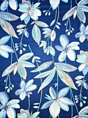 Richloom Outdoor Fabric Coastal Blue Tropical Floral – 4+3/4 Yds – 1 Piece