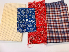 Large Fabric Lot Country Crafts DIY Decor BIN F
