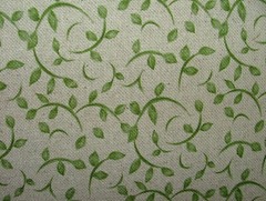 Trailing Leaves Green Linen Cotton Blend Fabric Curtain Upholstery Cushion