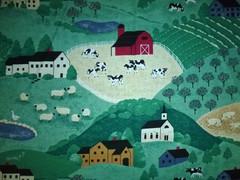 1992 Fabric Traditions Cotton Fabric Farm Countryside Scenic 45″ x 4 yds