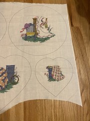 Cottage Core Country Fair Craft Panel Band Box Lid Or Pillow Or Appliqué Panels