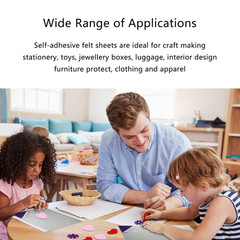 Jtnohx Self Adhesive Felt Sheets, 12 Pieces Felt Fabric with Adhesive Backing, 8