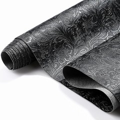 73” x 55” Tooled Faux Leather Sheets Vintage Floral Embossed Faux Leather F…
