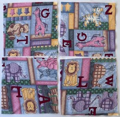 87 Quilt Fabric Squares 6.5″ x 6.5″ – Baby – Animals, Precious Moments, Winnie