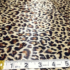 BROWN CHEETAH LEOPARD PRINT SATIN CHARMEUSE FABRIC 58″ BY THE YARD MOCHA SPOT