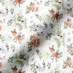 Baby Flannel Fabric by the Yard Flannel Nature Baby Deer Cotton Fabric